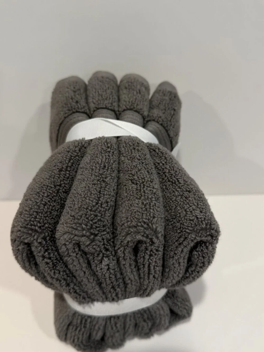 Brooks Brothers Washcloths Set of 4 Charcoal Gray Zero Twist Solucell 13x13